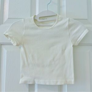 urban outfitters white ribbed crop top
